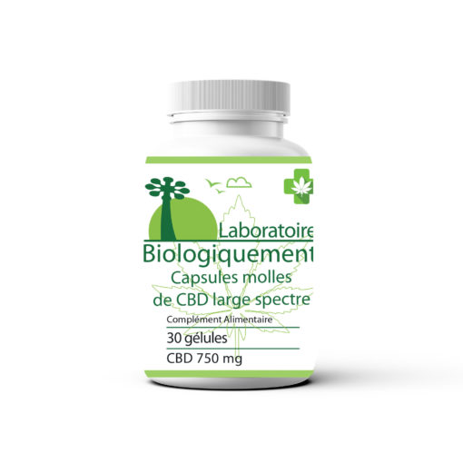 Capsules molles CBD à large spectre 25 ml laboratoire Biologiquement Baomix