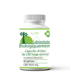 Capsules molles CBD 900 mg à large spectre 30 ml laboratoire Biologiquement Baomix