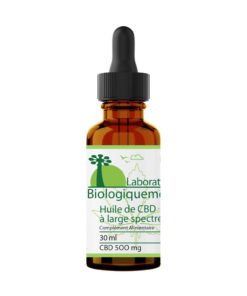 Huile de cannabidiol CBD 500 mg à large spectre 30 ml laboratoire Biologiquement Baomix